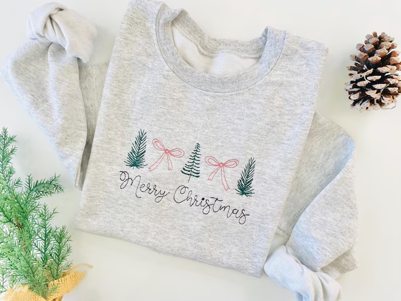 Embroidered Christmas Sweatshirt