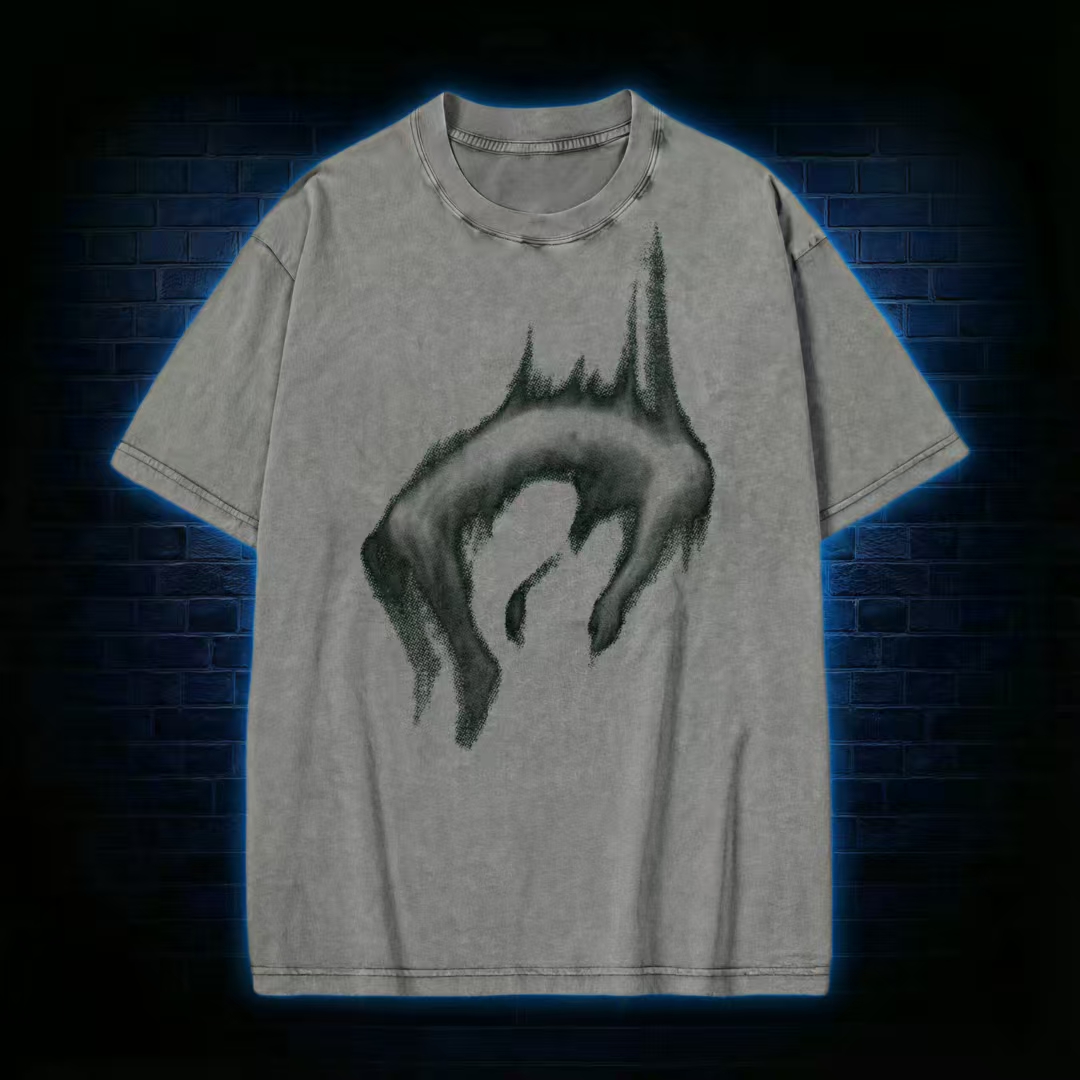 Abstract Spiky Curve Dark Art T-Shirt