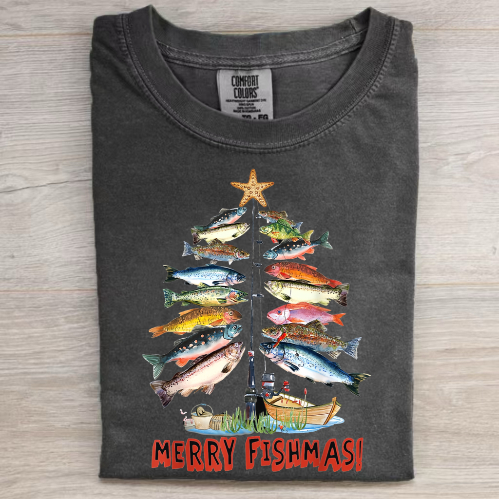 Merry Fishmas Funny Christmas Tree Lights T-Shirt/Sweatshirt
