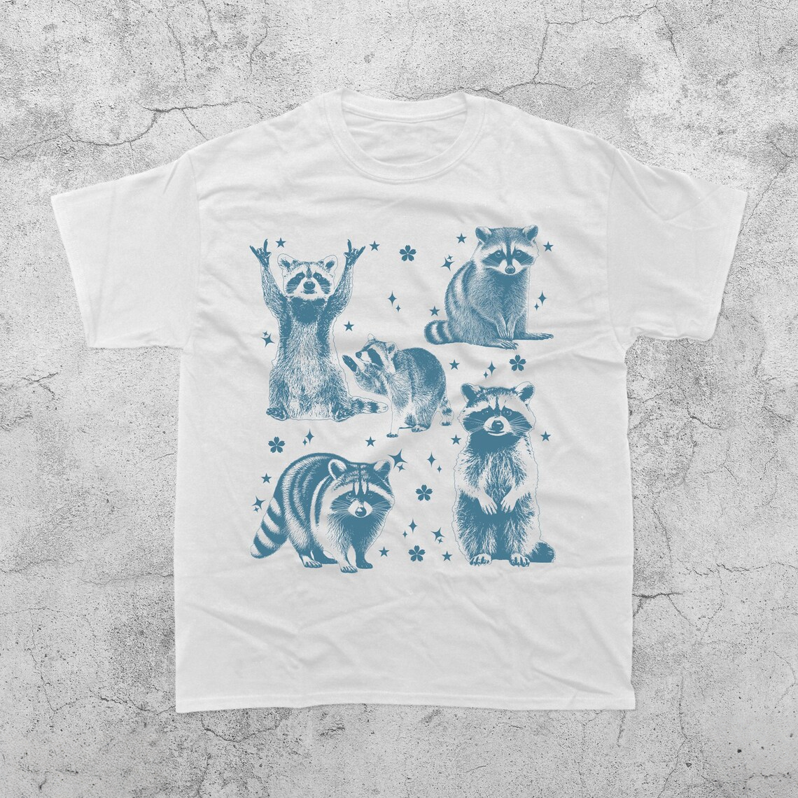 Vintage Raccoon Tattoo Style T-Shirt