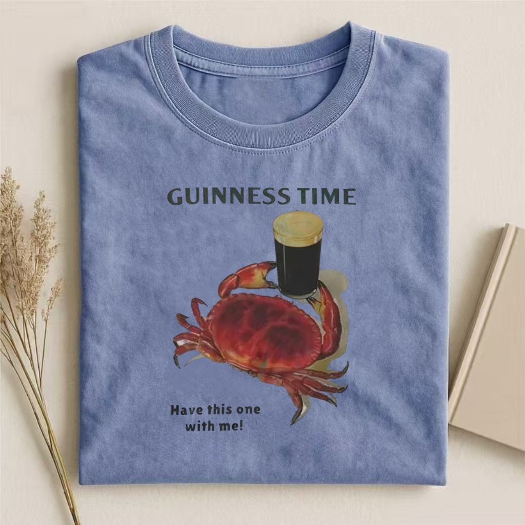 Whimsical Crab Guinness Hangout T-shirt
