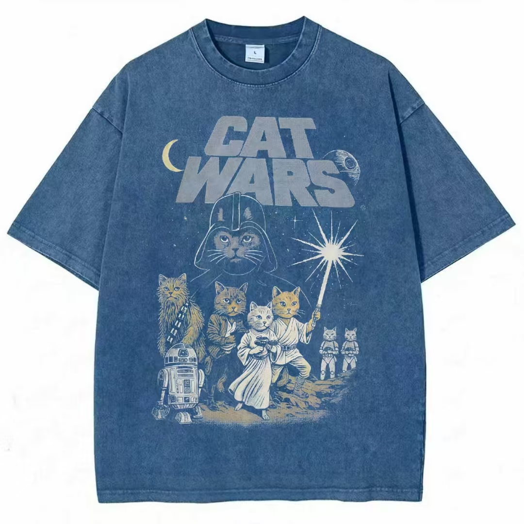 "Cat Wars" Star Wars Parody Graphic T-shirt