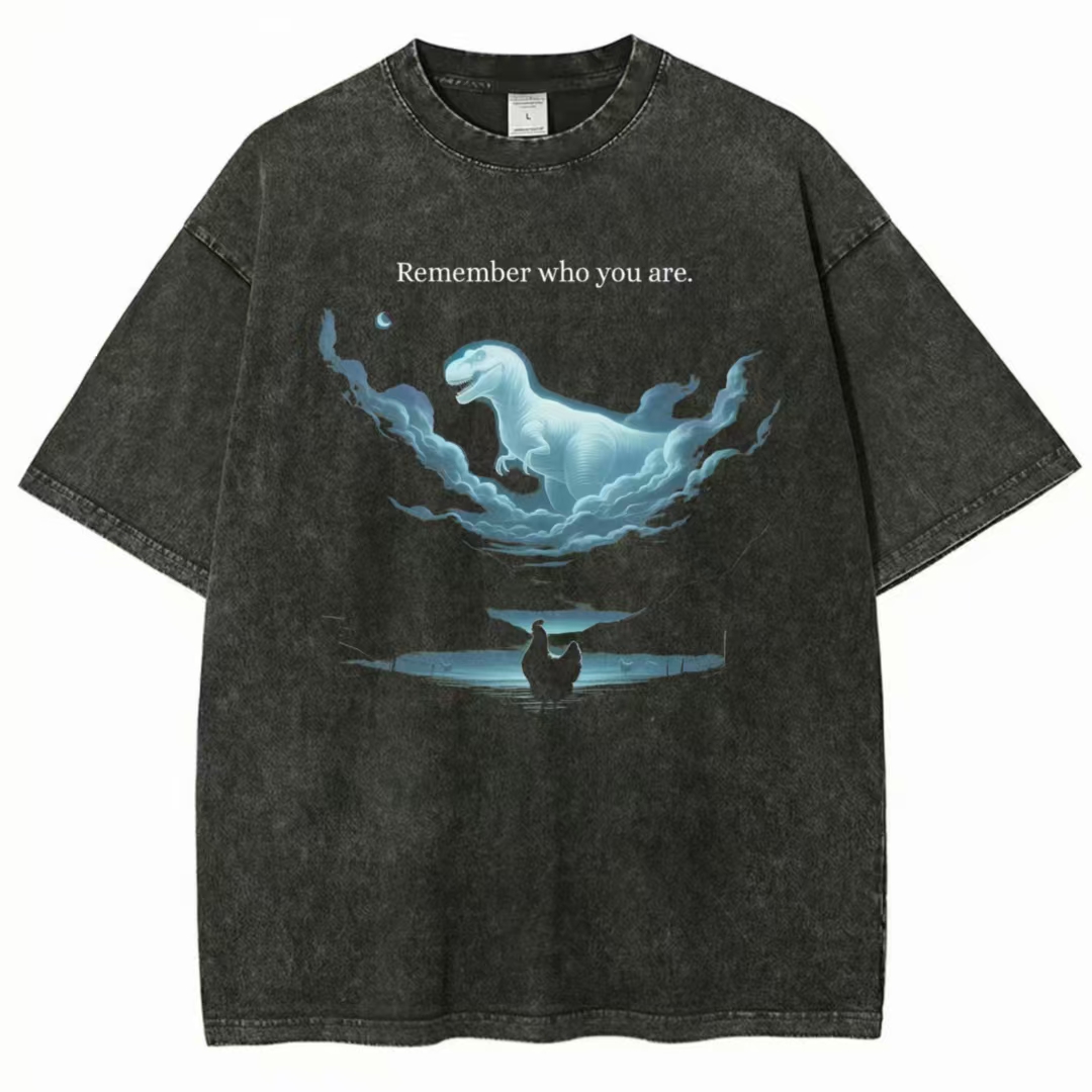 "Remember Who You Are" T-Rex Spirit Graphic T-shirt
