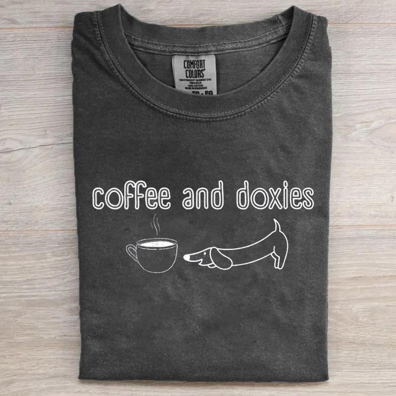 Comfort Colors Coffee and Doxies T-shirt