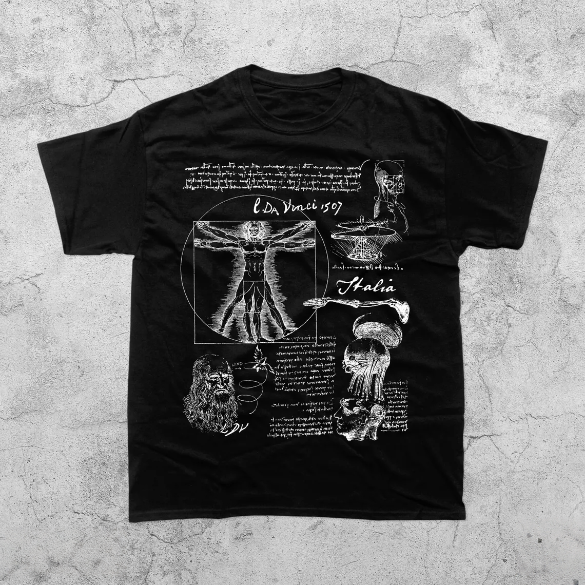 Da Vinci Vitruvian Man Vintage T-Shirt