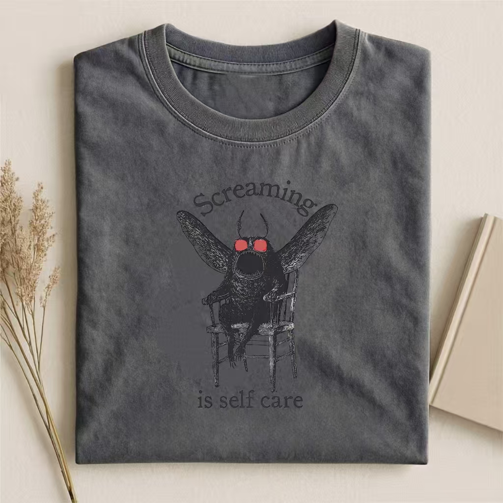 Mothman Screaming Is Self Care T-shirt