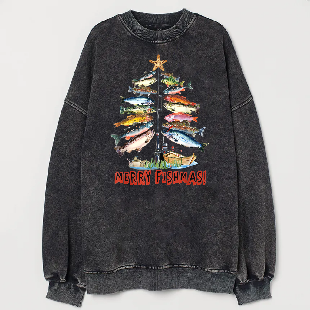 Merry Fishmas Funny Christmas Tree Lights T-Shirt/Sweatshirt