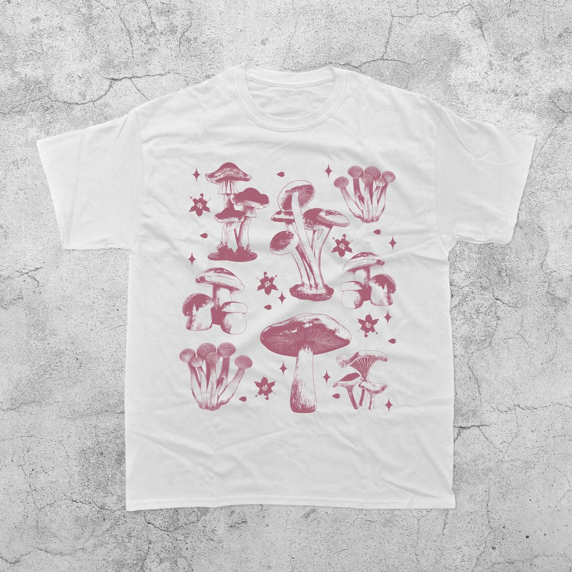 Vintage Mushroom Tattoo Style T-Shirt