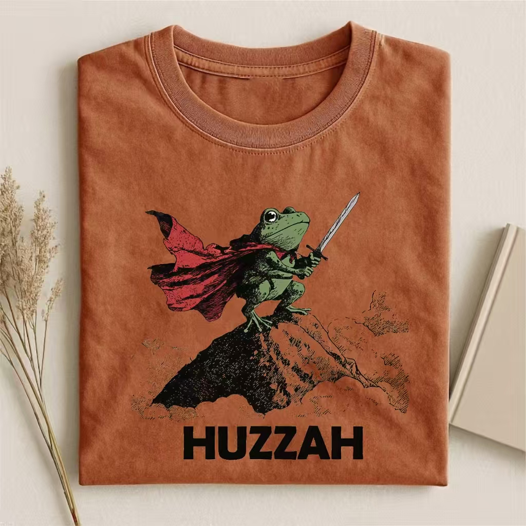 "Huzzah" Heroic Frog Graphic T-shirt