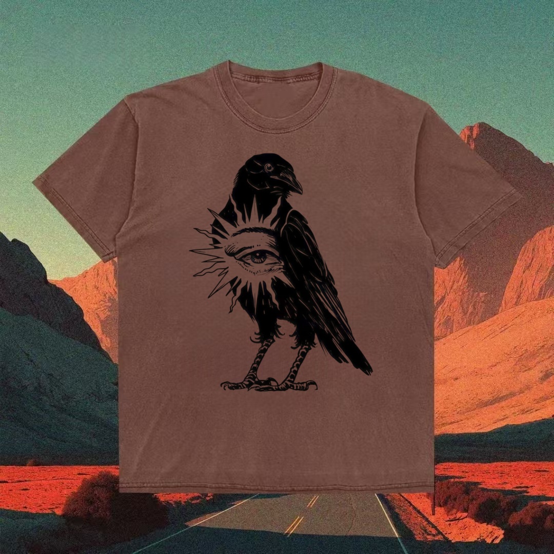 Raven & All-Seeing Eye Occult Art T-shirt