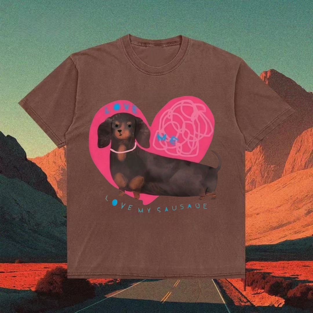 "Love My Sausage" Dachshund Heart T-shirt