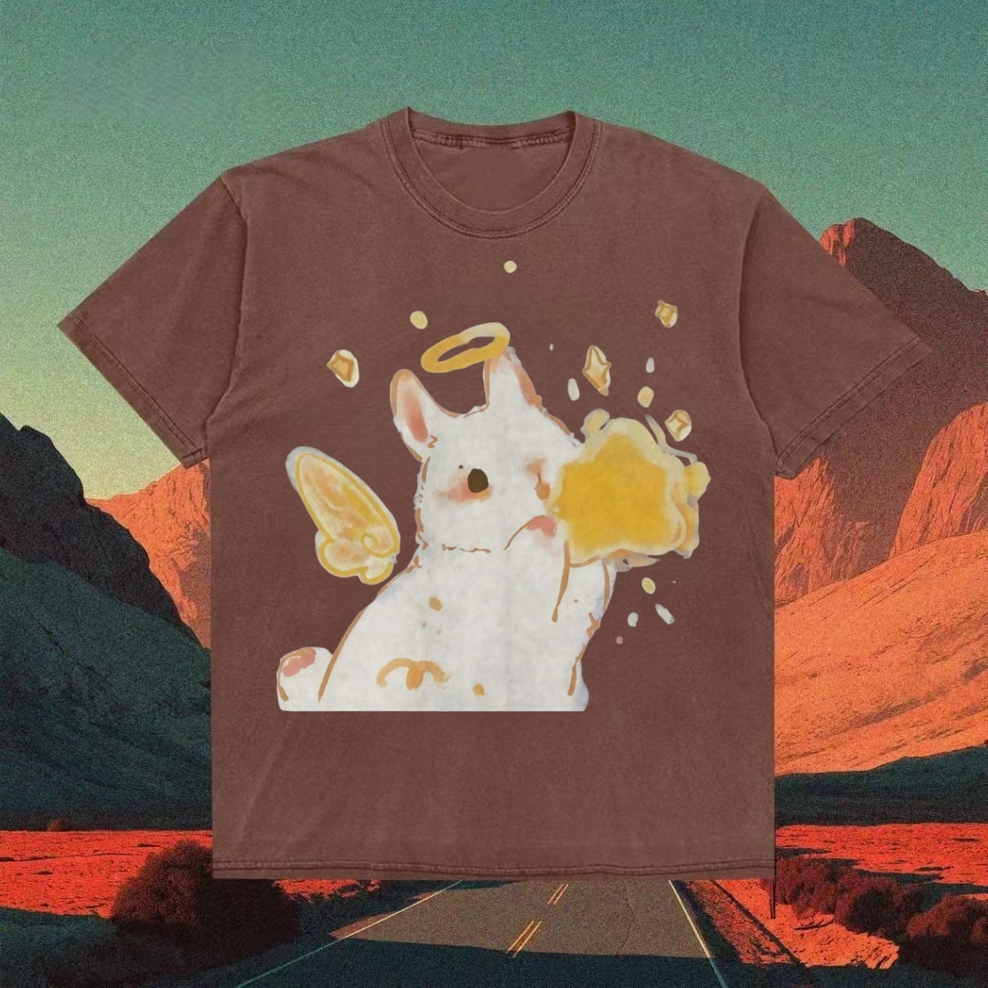 Angel Bunny Eating Star Toast T-shirt