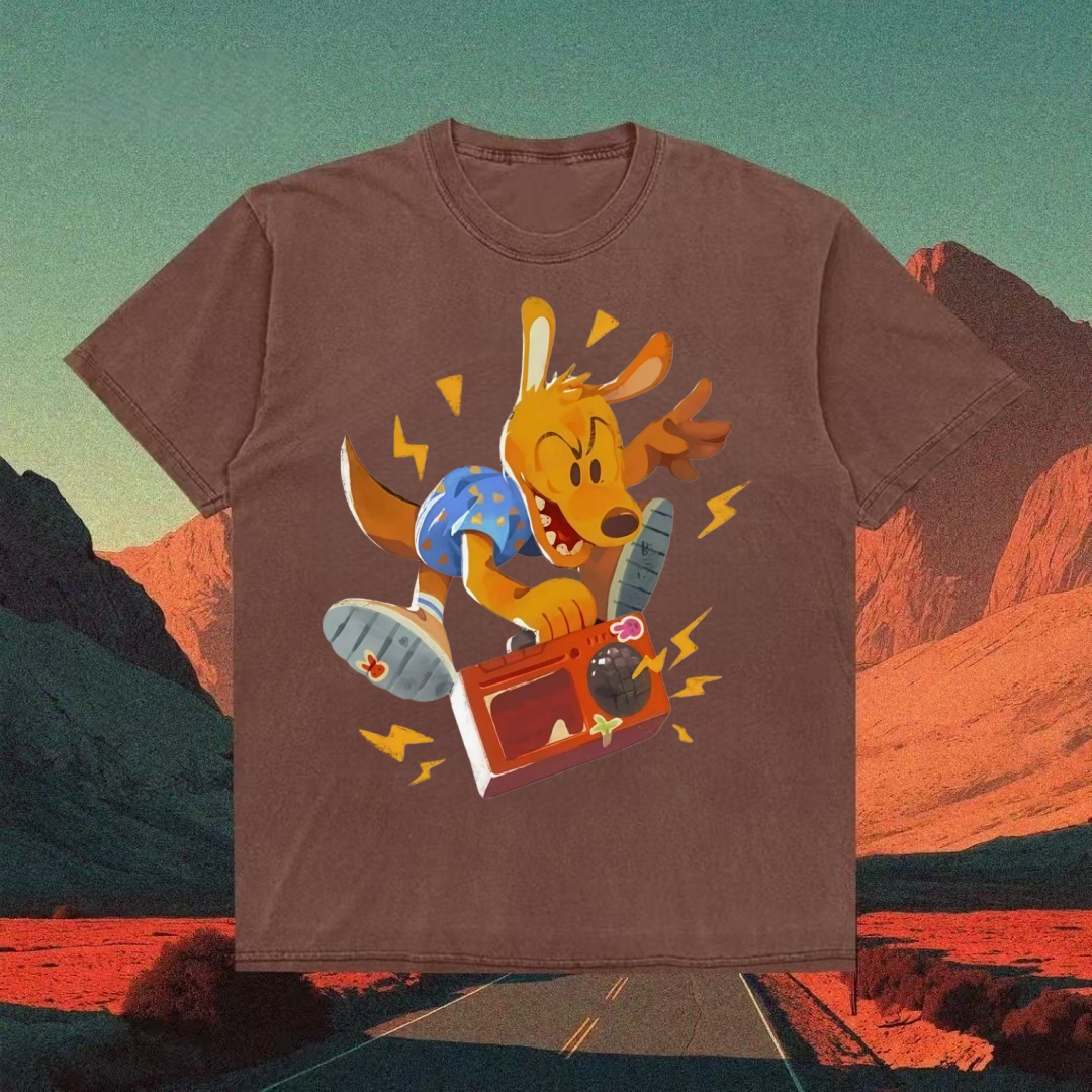Dog Skateboarding Retro Cartoon T-shirt