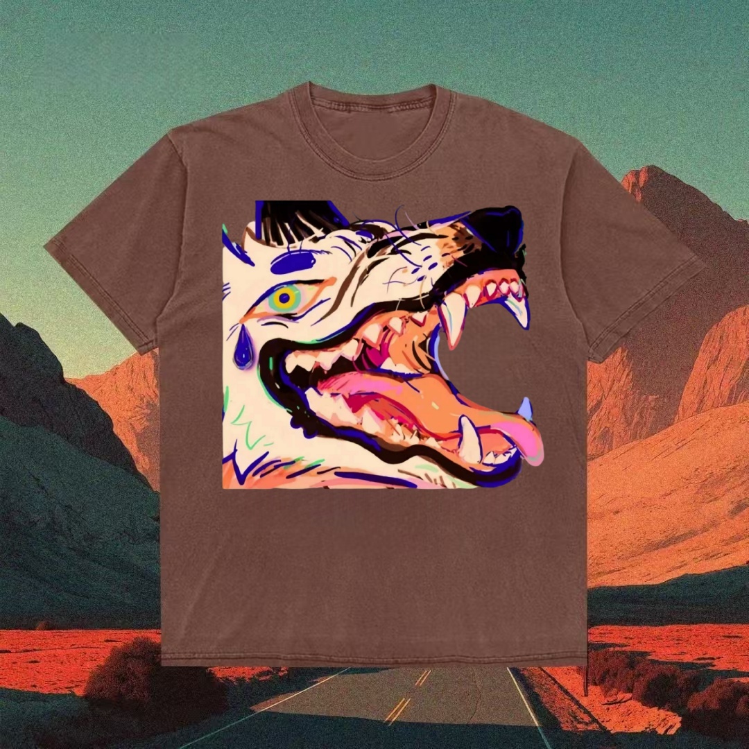 Abstract Colorful Wolf Pop Art T-shirt