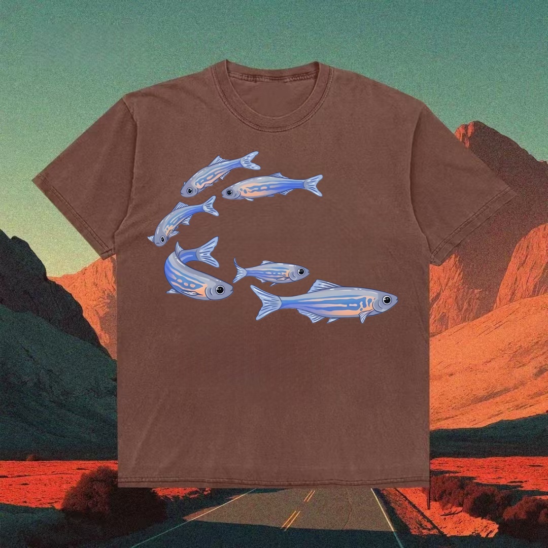 Blue Neon Tetra School of Fish T-shirt