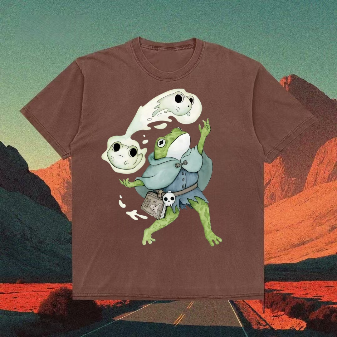 Wizard Frog & Ghosts Fantasy T-shirt