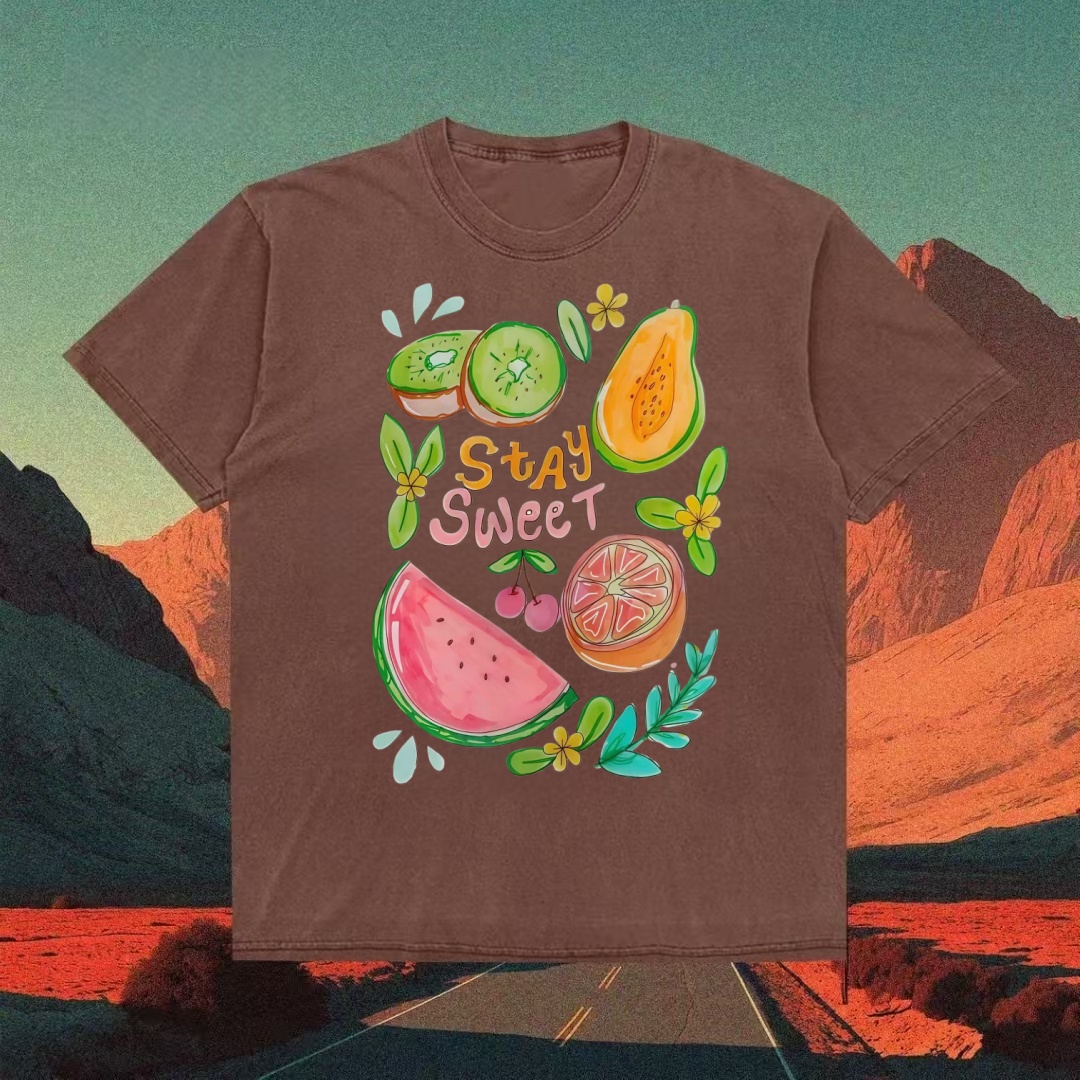 "Stay Sweet" Fruit Watercolor T-shirt