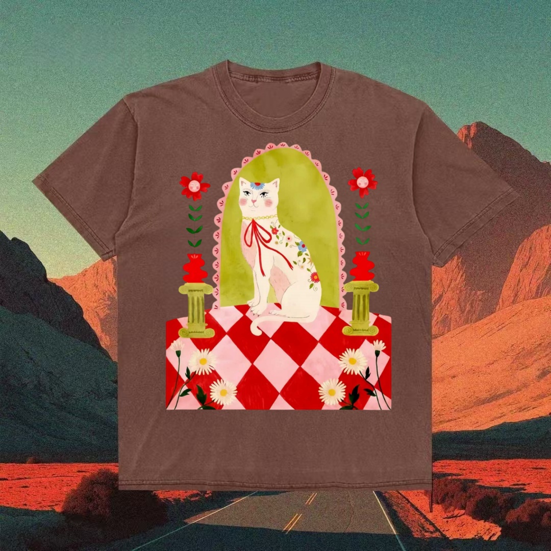 Divine Cat Folk Art T-shirt