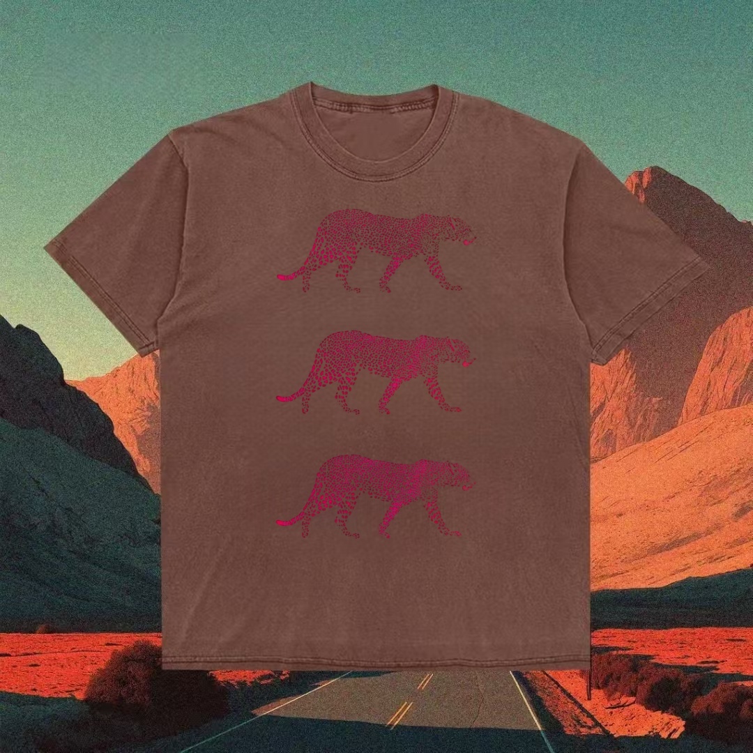 Pink Leopard Print Trio Graphic T-shirt