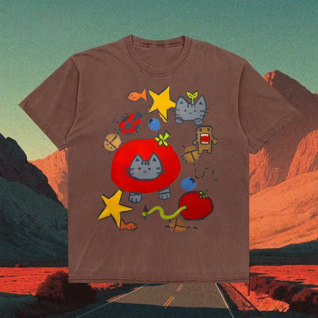 Tomato Cat & Friends Doodle T-shirt