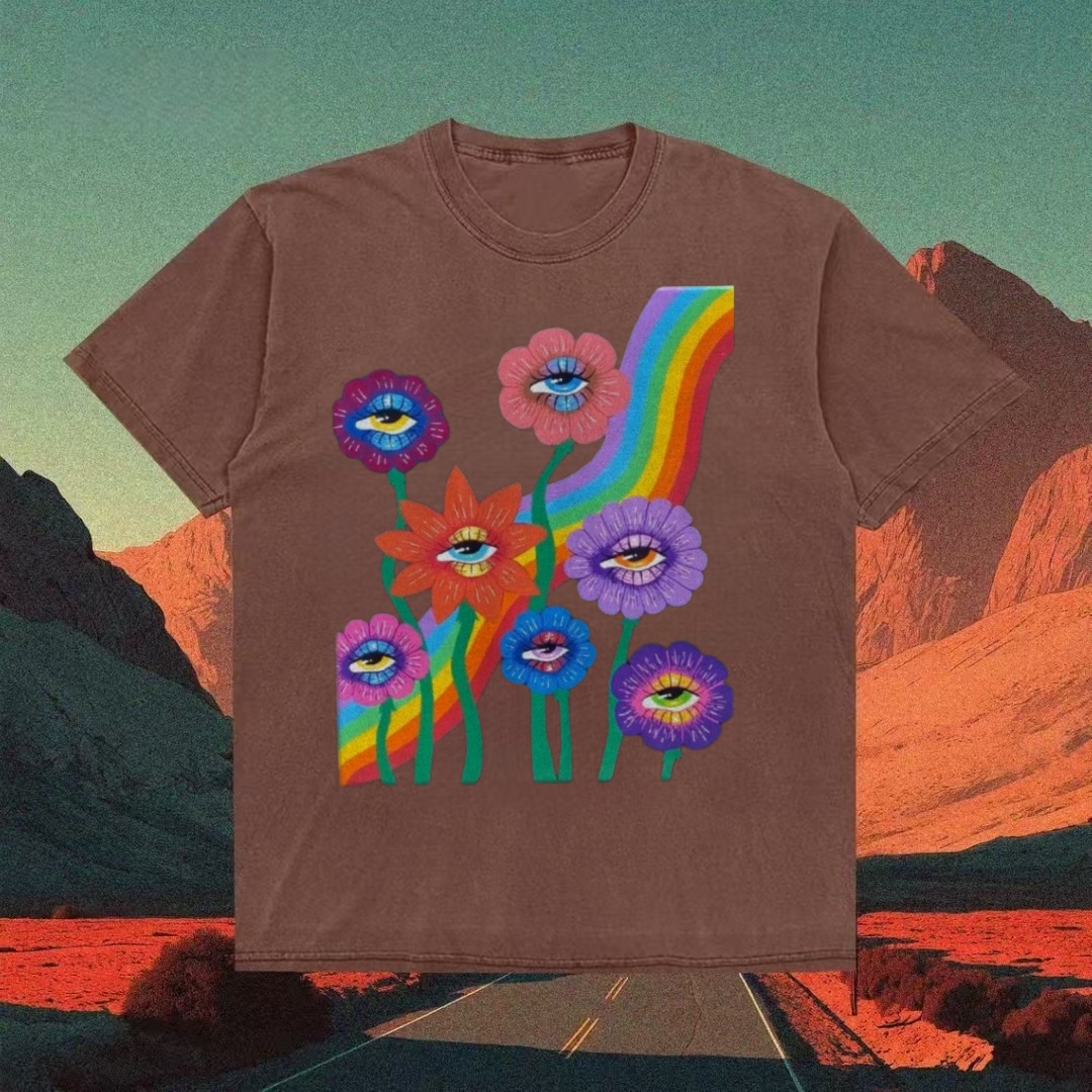 Rainbow Eye-Flower Psychedelic T-shirt