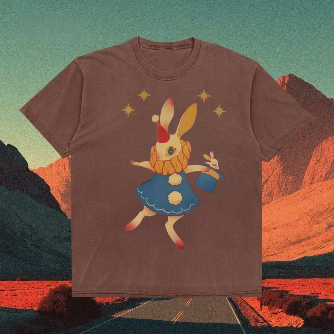 Magician Bunny Whimsical Art T-shirt