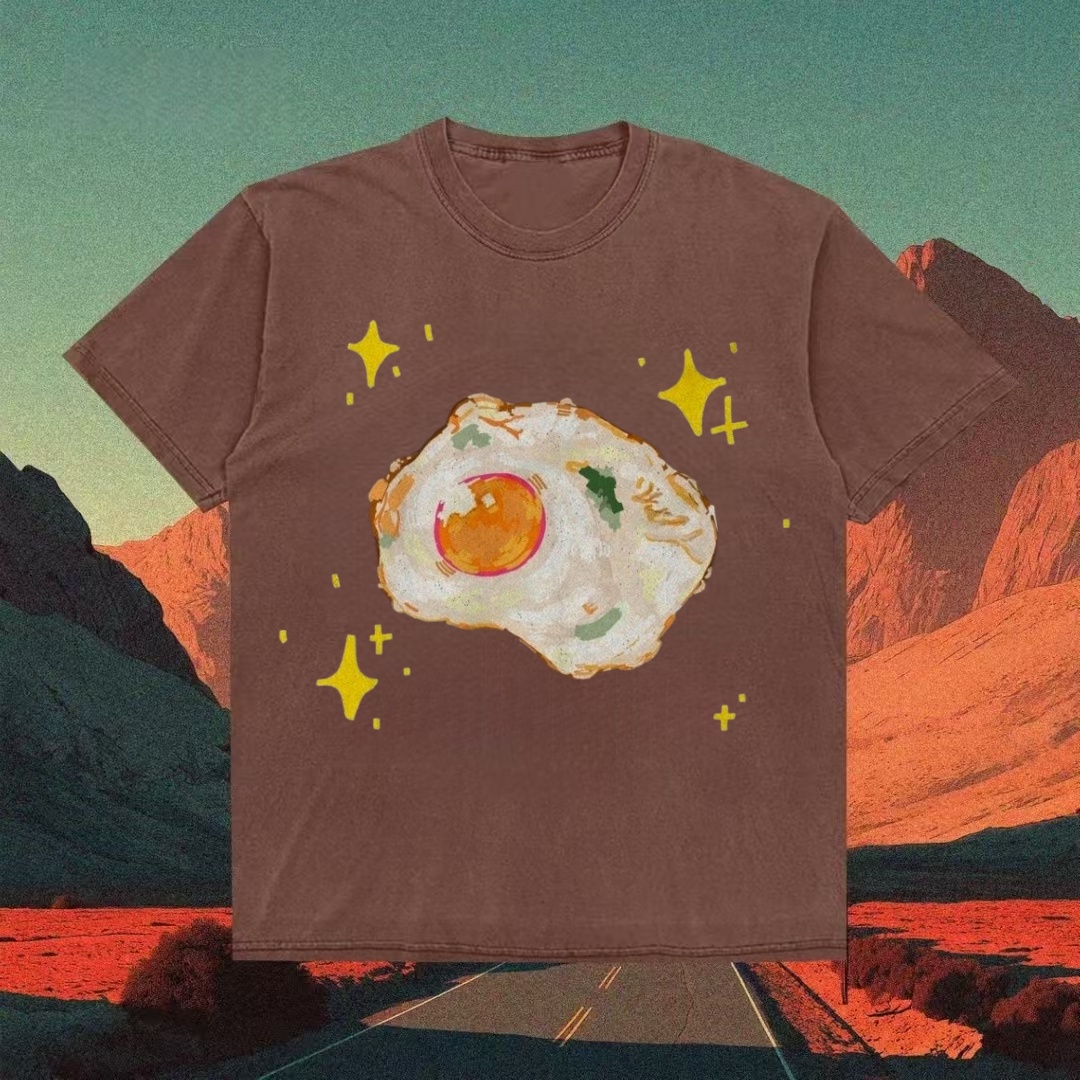 Sparkly Fried Egg Doodle T-shirt