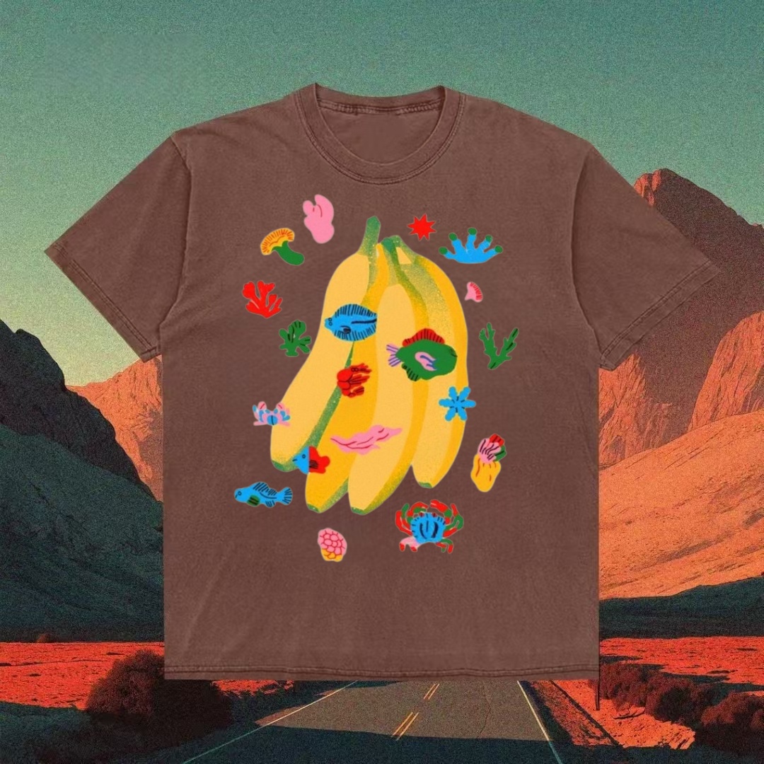 Banana & Sea Creatures Surreal T-shirt