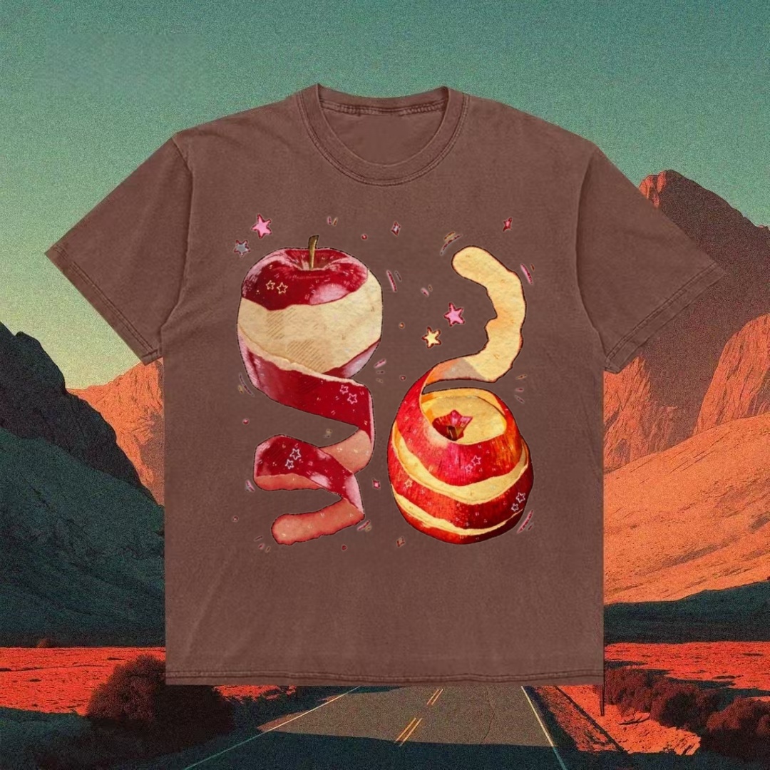 Apple Peel Snake Surreal Art T-shirt