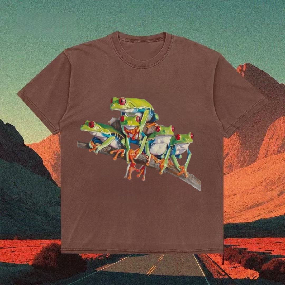 Red-Eyed Tree Frogs On Branch T-shirt