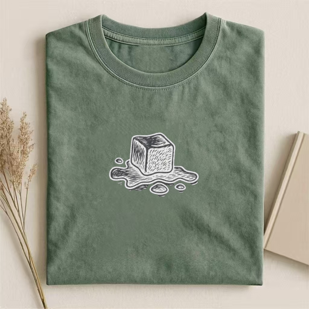 Melting Ice Cube Sketch Graphic T-Shirt