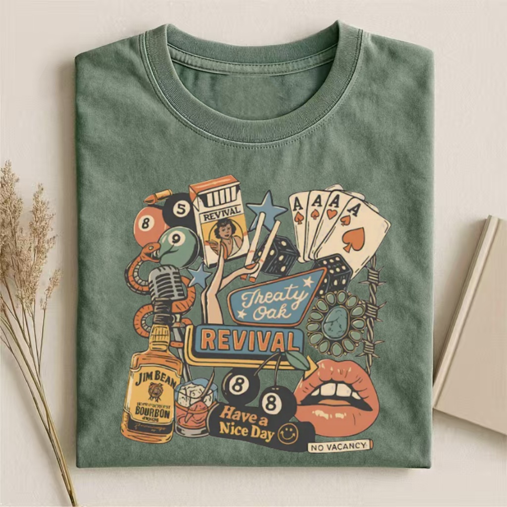 Vintage Collage "Revival" Graphic T-Shirt