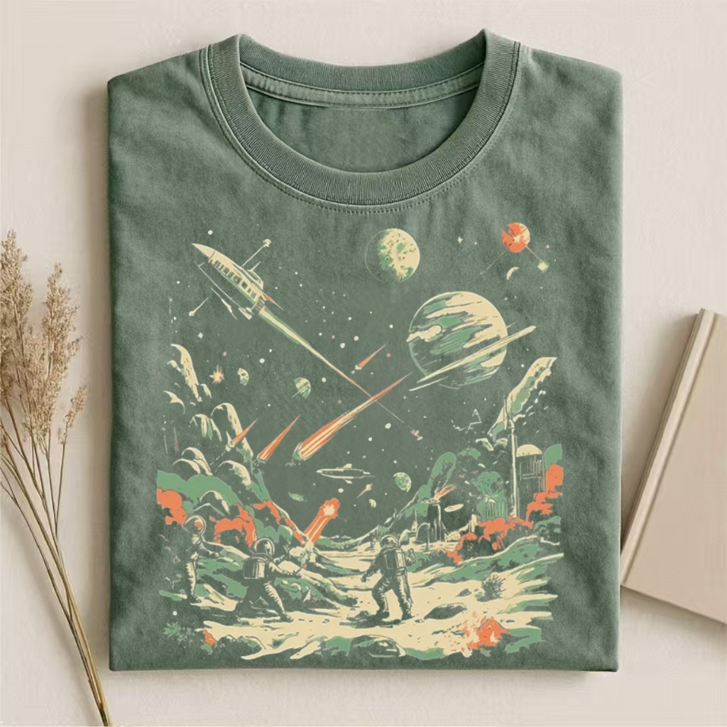 Vintage Space Adventure Graphic T-shirt