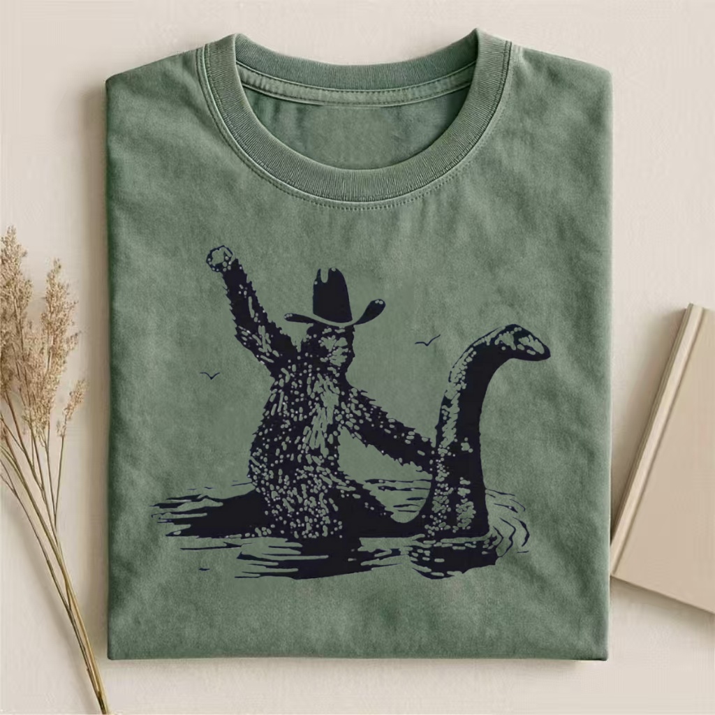 Cowboy Nessie Loch Ness Monster T-shirt