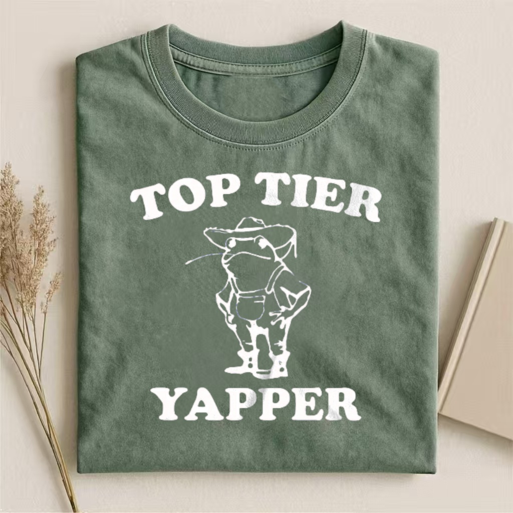 "Top Tier Yapper" Cowboy Frog T-shirt