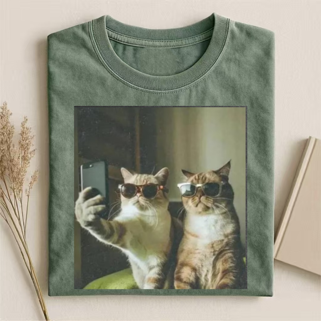 Cool Cats Selfie Meme T-shirt