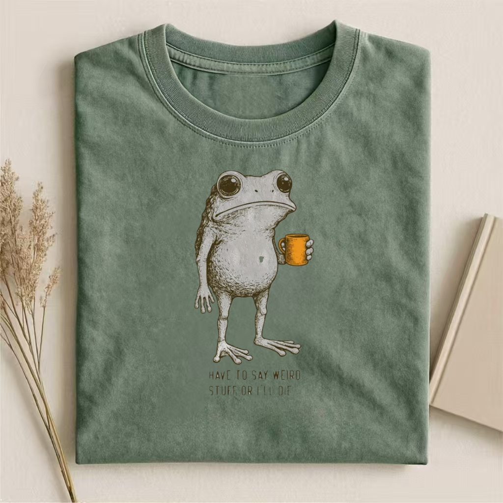 "I Have To Say Weird Stuff Or I'll Die" Coffee Frog T-shirt