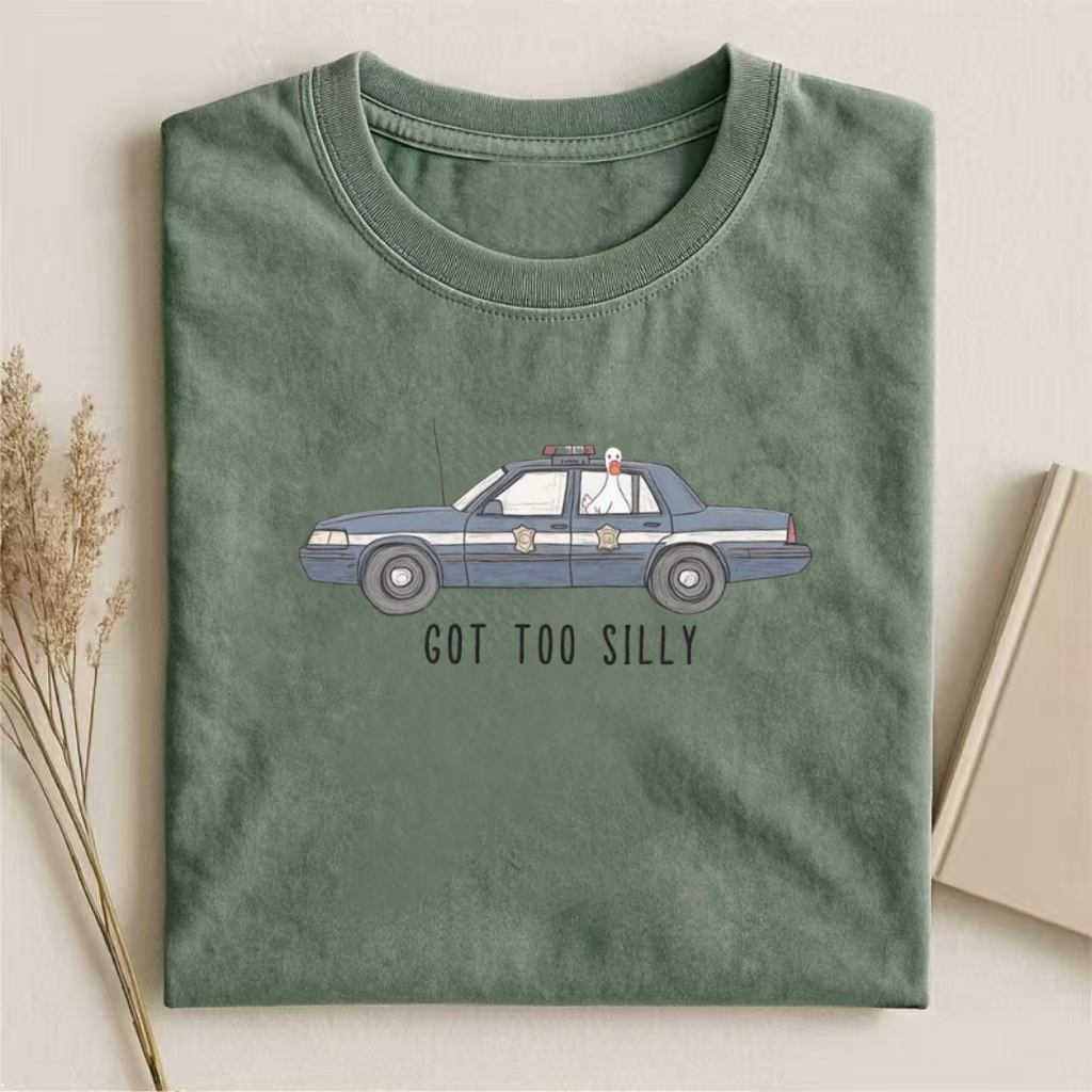 "Got Too Silly" Police Car Humor T-shirt
