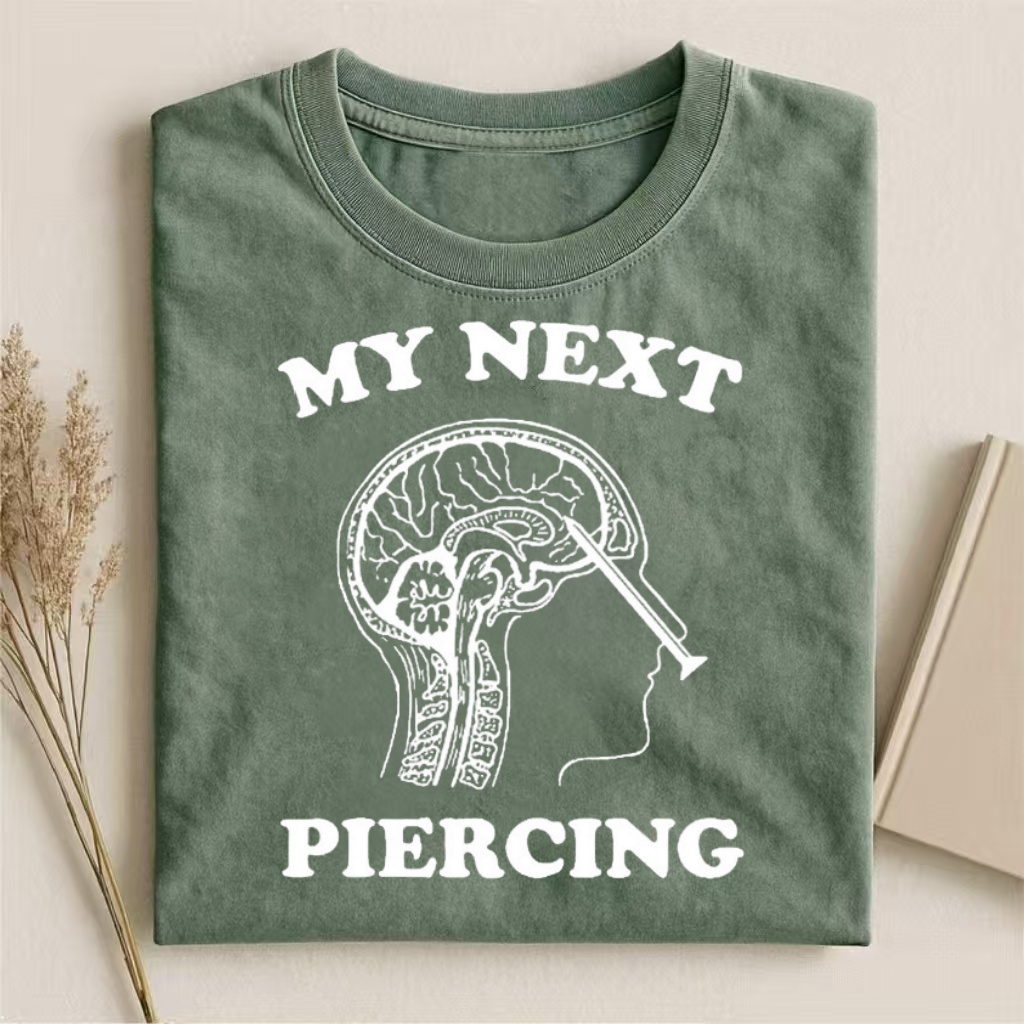 "My Next Piercing" Brain Graphic T-shirt