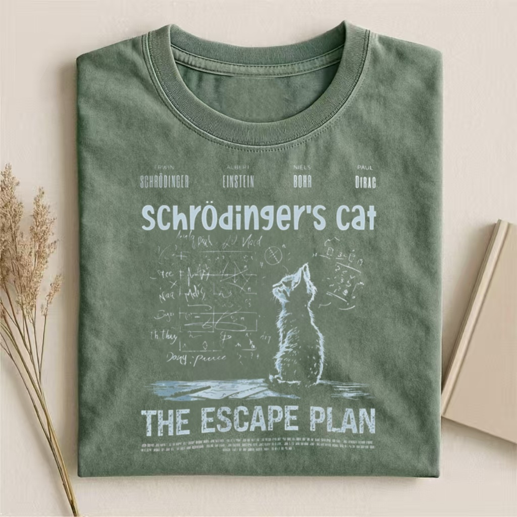 "Schrödinger's Cat: The Escape Plan" Science Humor T-shirt