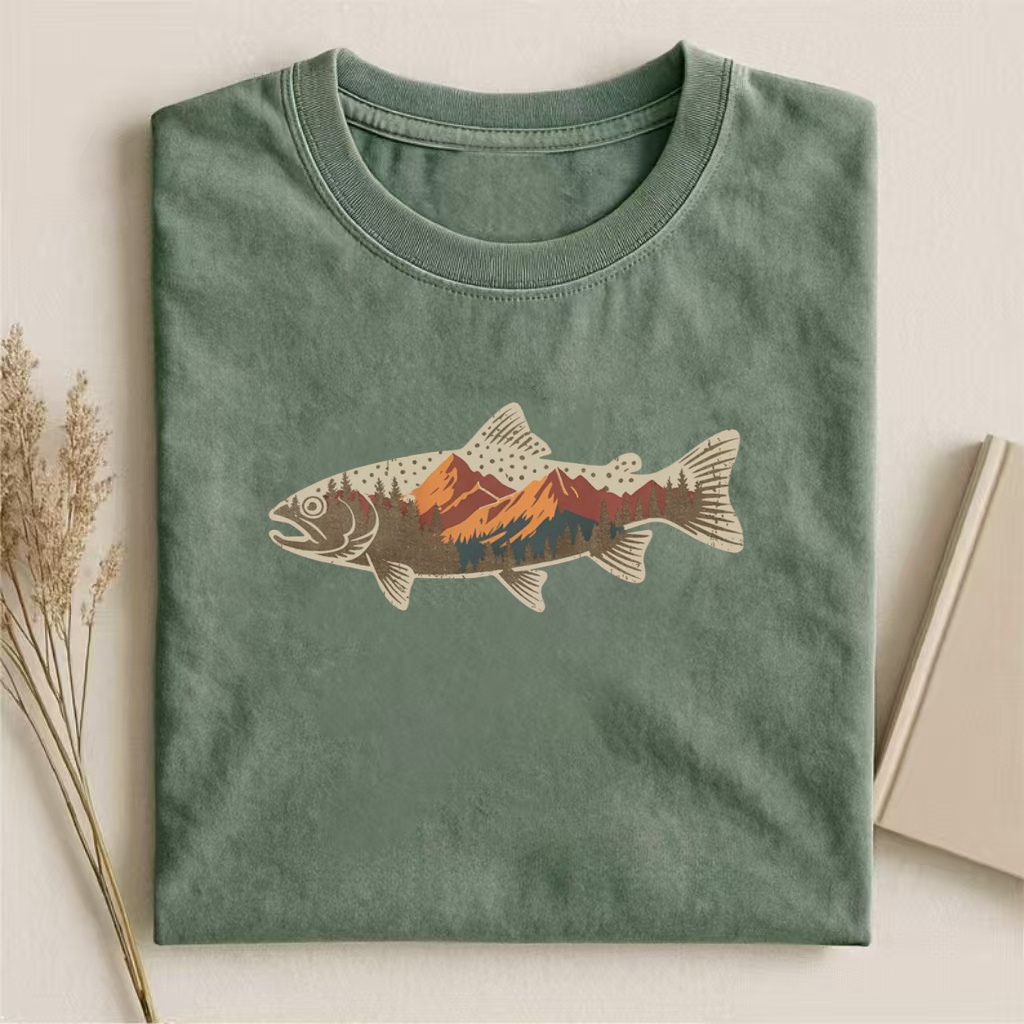 Mountain Fish Graphic T-shirt