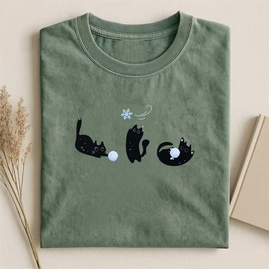 Black Cats Winter T-shirt