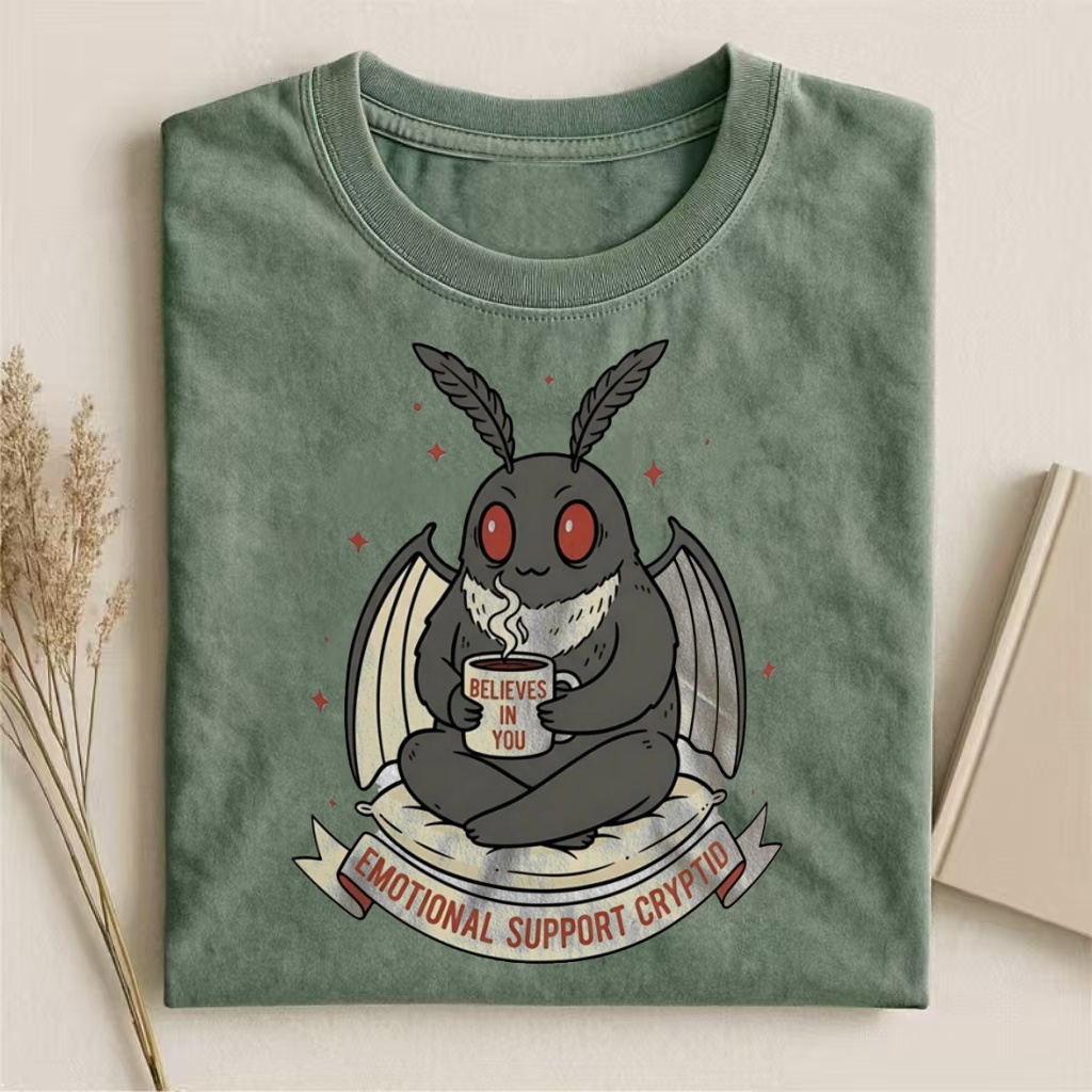 "Emotional Support Cryptid" Mothman T-shirt