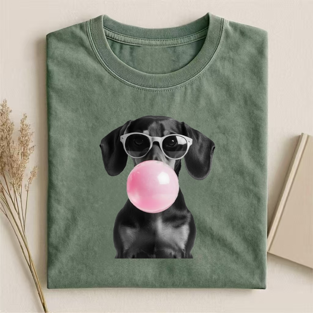 Dachshund With Bubble Gum & Sunglasses T-shirt