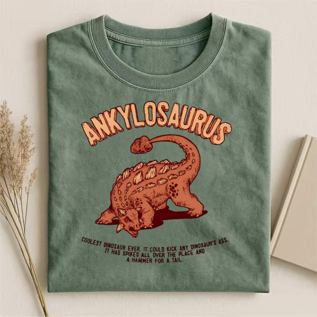 Ankylosaurus "Coolest Dinosaur" Retro Graphic T-shirt