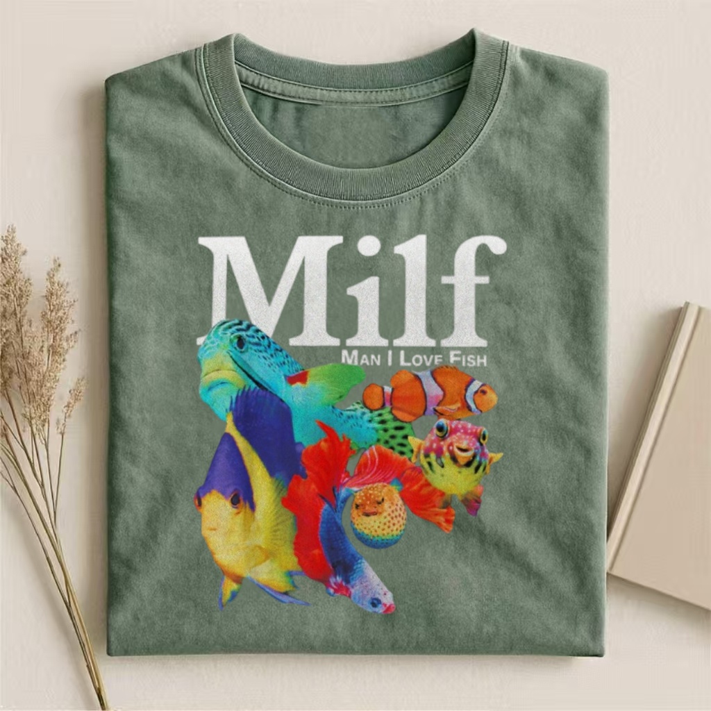 "MILF: Man I Love Fish" Tropical Fish Humor T-shirt