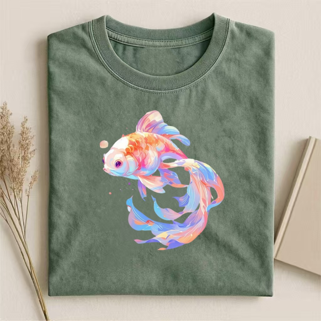 Pastel Rainbow Goldfish Art T-shirt
