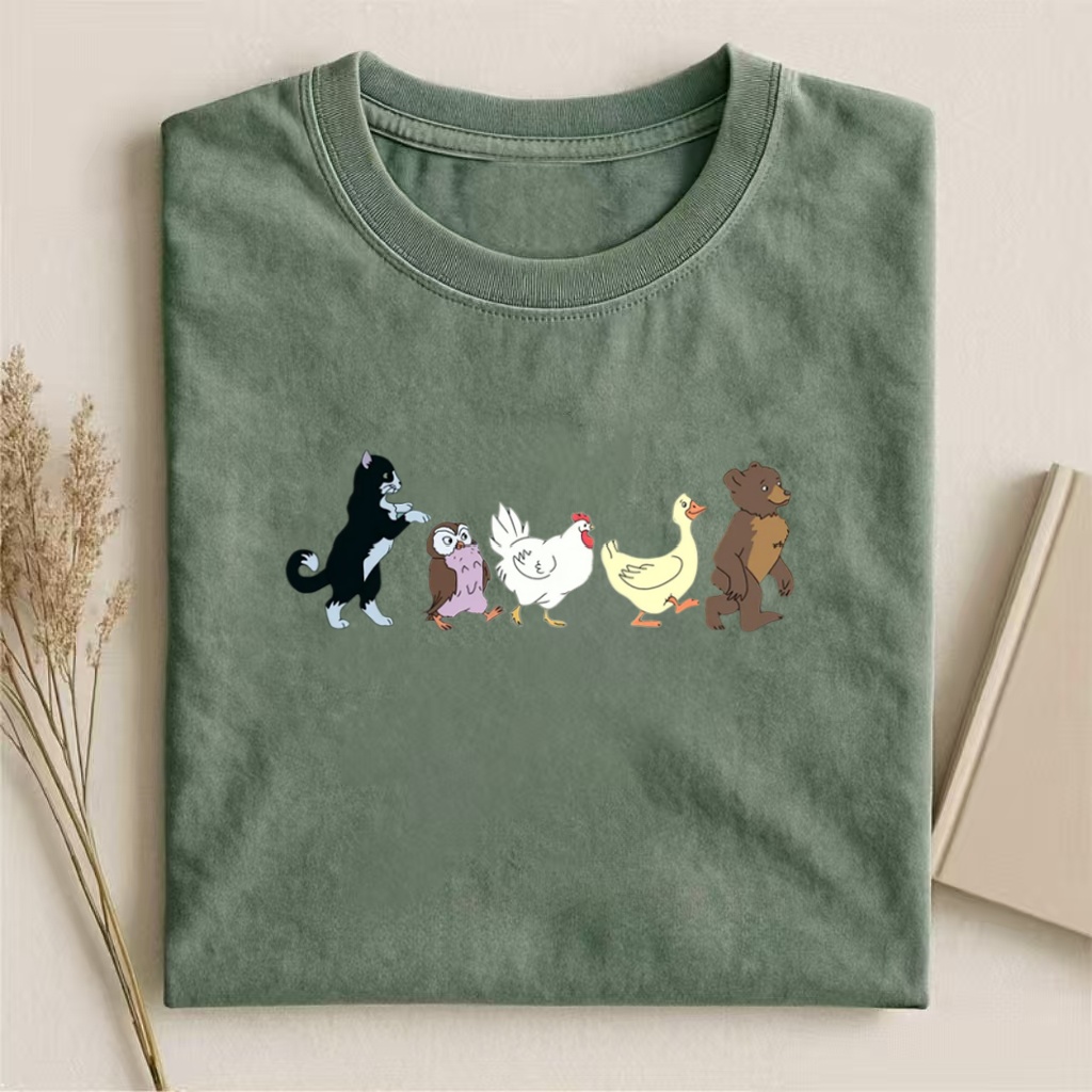 Animal Parade Cartoon Graphic T-shirt