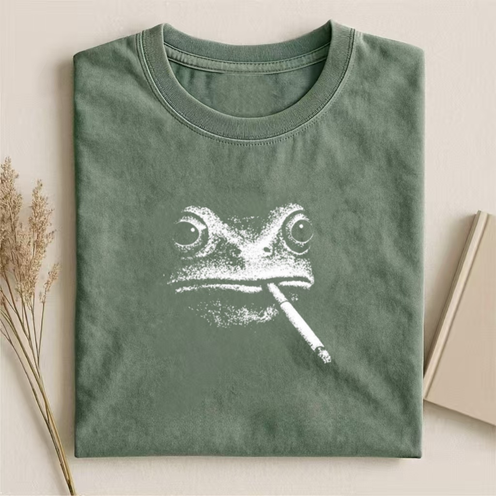 Smoking Frog Grunge Humor T-shirt