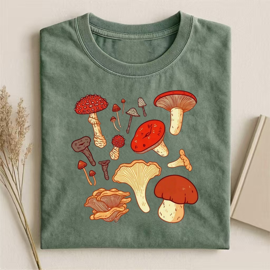 Vintage Mushroom Species Botanical T-shirt